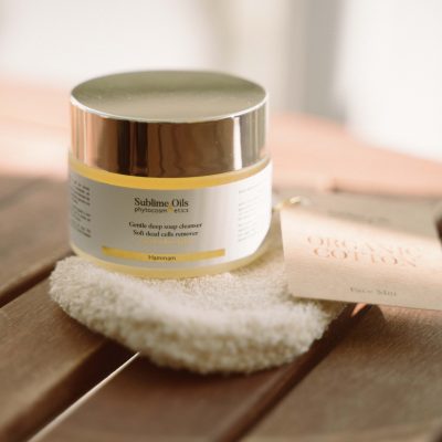YELLOW BELDI SOUP Jabón suave hidratante + ORGANIC LINEN Guante de hilo orgánico